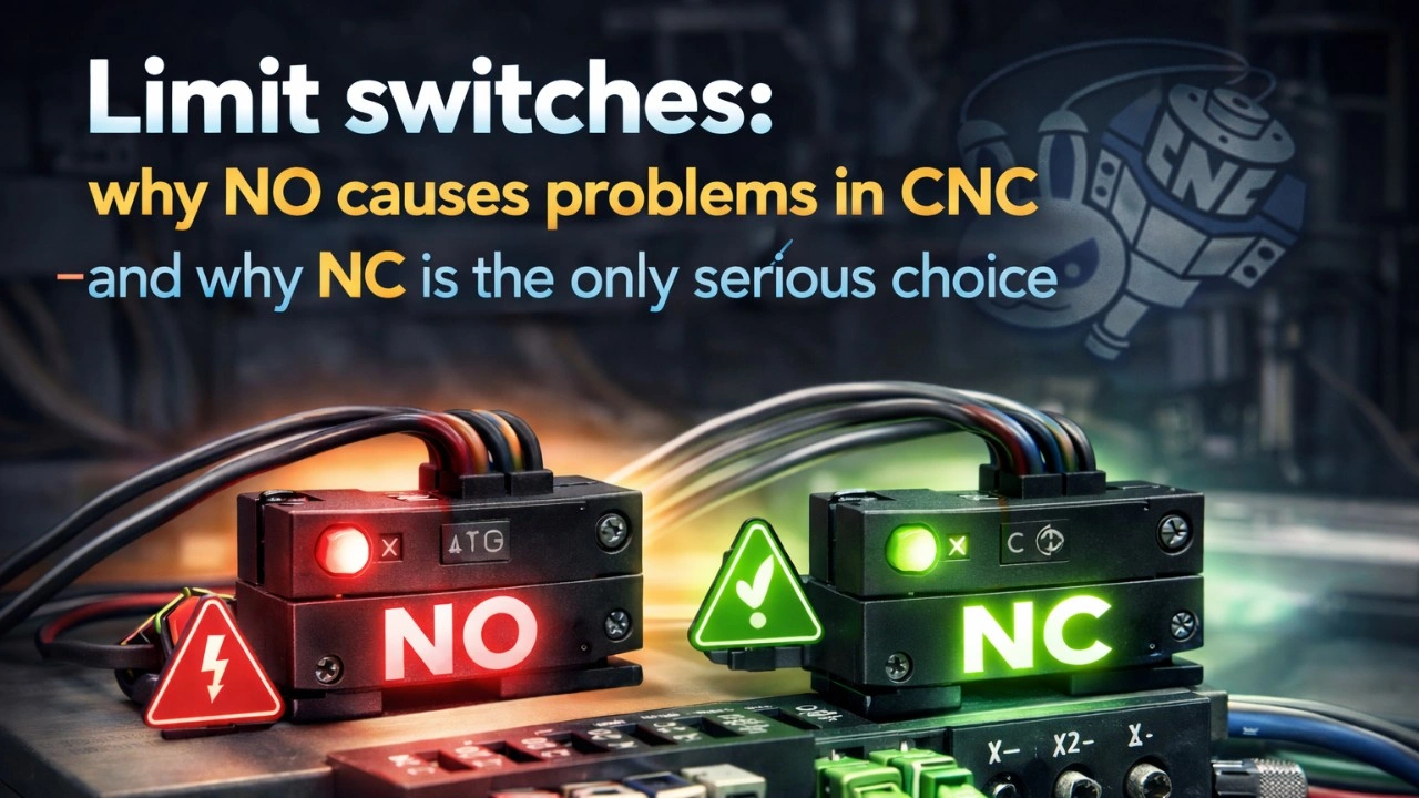 Limit switches: why NO causes problems in CNC — and why NC is the only serious choice