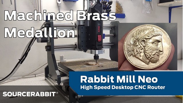 Machined Brass Medallion with Rabbit Mill Neo